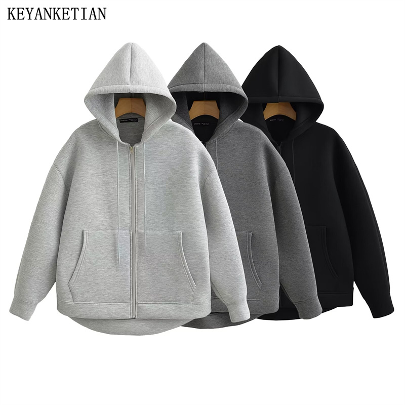 Winter Clothing Pinterest - KEANKETIAN-Sudadera con capucha y cremallera para