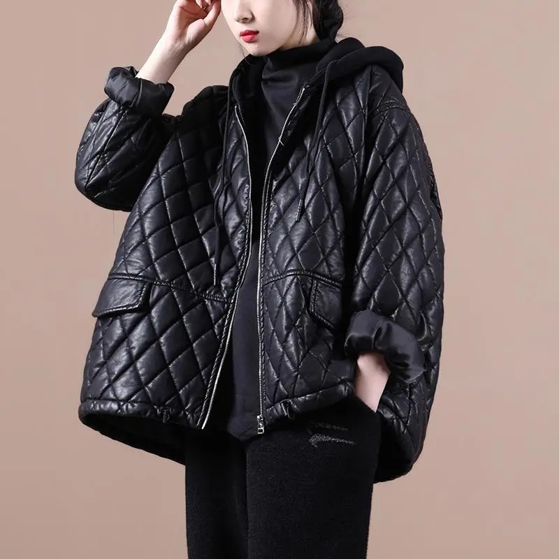 Chaqueta de cuero PU acolchada - Winter Clothing Pinterest reseña y precio